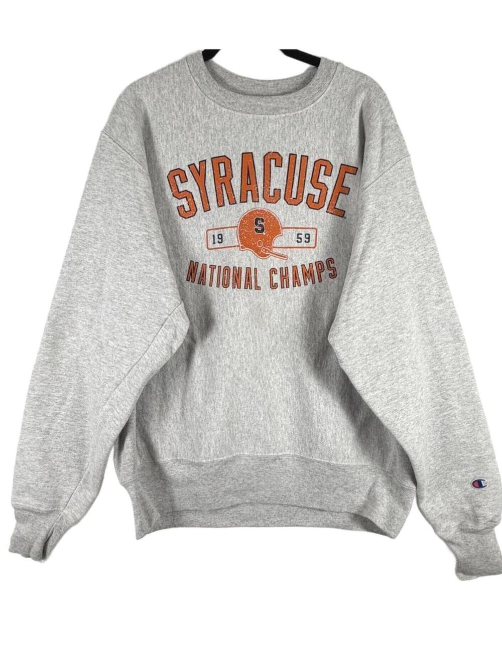 Champion Syracuse 1959 National Champs Crewneck Sweatshirt Grey Medium